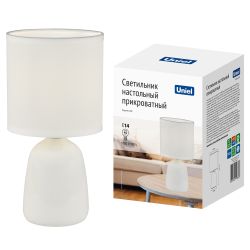 UML-B305 E14 WHITE Светильник настольный декоративный под лампу Е14. 40W. Механический выключатель. Белый. ТМ Uniel