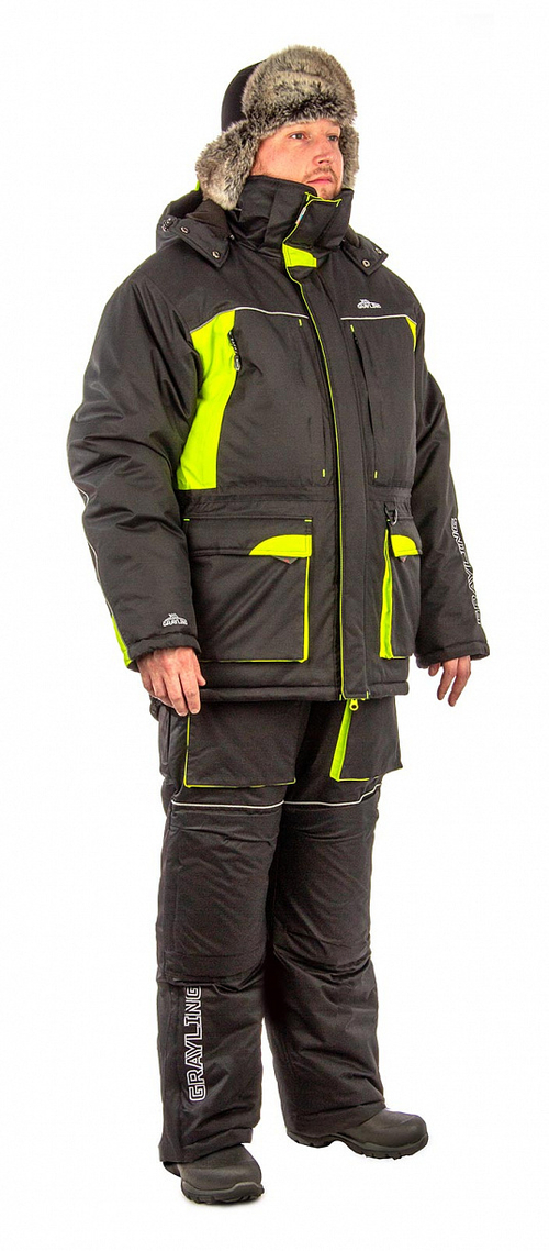 Костюм Селигер 2020 (кошачий глаз, черный-лайм) GRAYLING Новатекс