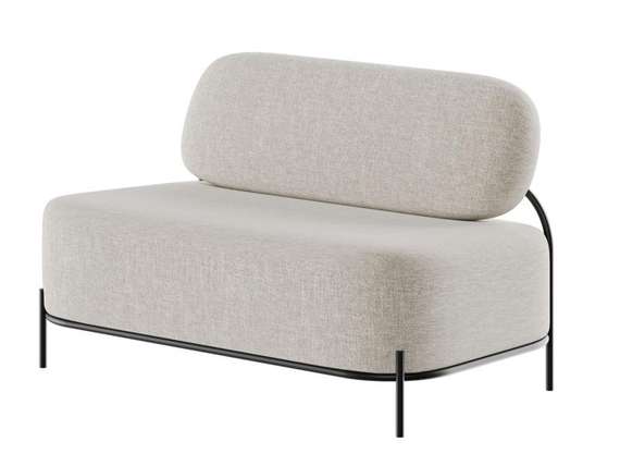 Джайв Диван двухместный JVE-2 Сан 02/Металл Черный 1250*720*770