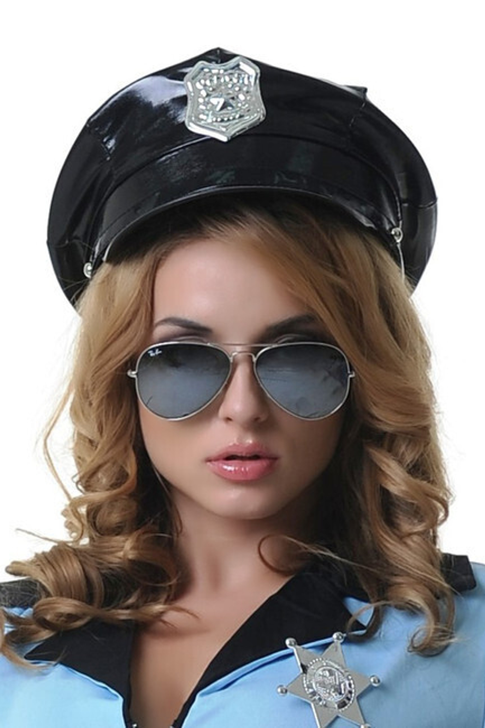 Фуражка полицейского винил (Цвет: черный)