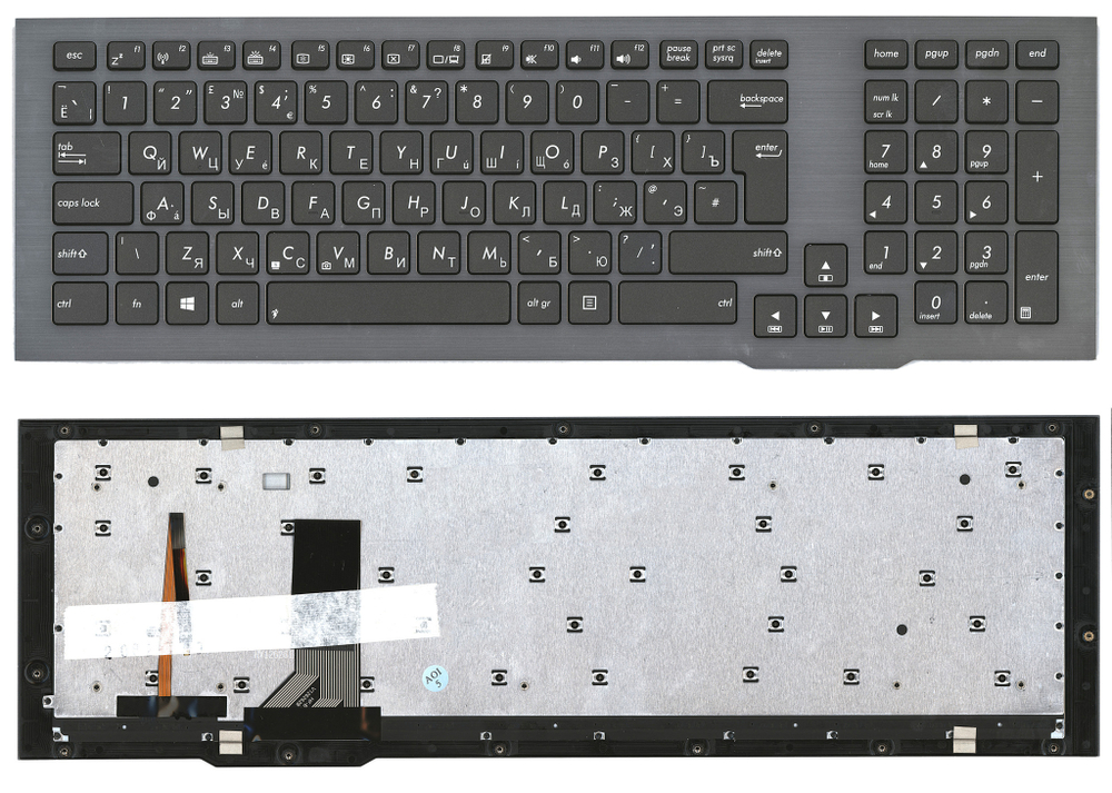 Клавиатура для ноутбука Asus G75V G75VW черная с рамкой и подсветкой