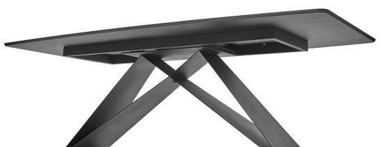 Стол МАРСЕЛЬ 220 Белый мрамор, стекло / Черный