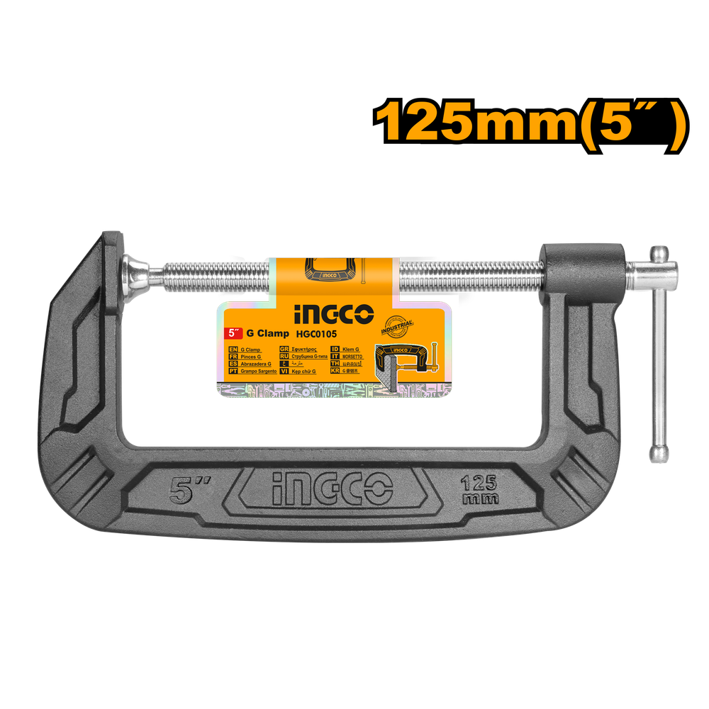 Струбцина столярная G-образная INGCO HGC0105 INDUSTRIAL 125 мм