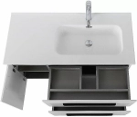 Тумба с раковиной Cezares ECO-CER-N 100 ECO-CER-N-1000-2C-1A-SO-BL белая глянцевая