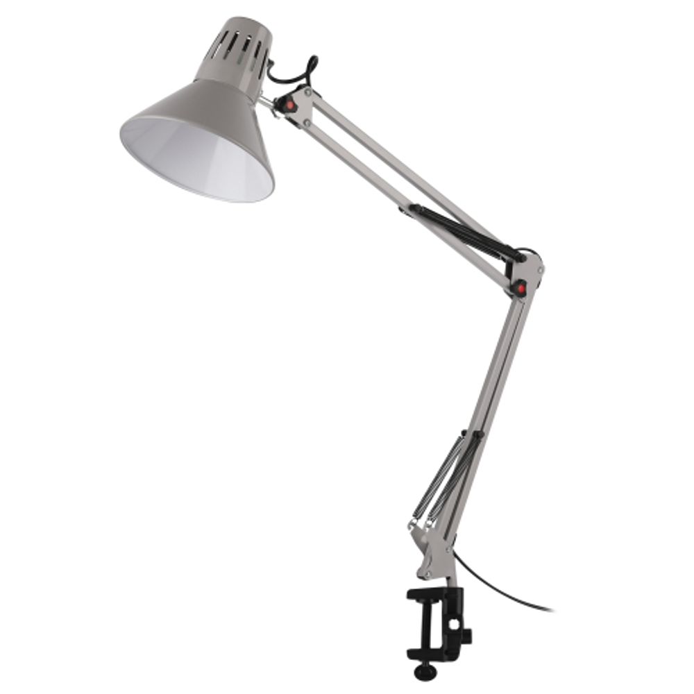Настольный светильник ЭРА N-121-E27-40W-GY Е27 на струбцине серый