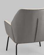 Кресло Харви бежевый с серой экокожей