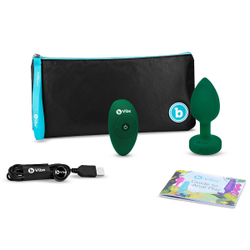 Вибрирующая втулка Vibrating Jewel Plug M/L зеленого цвета