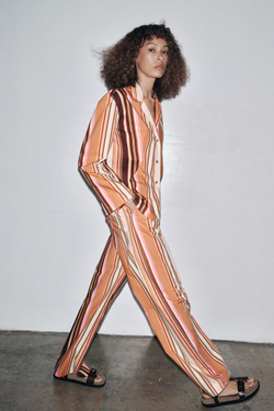 ZARA РУБАШКА В ПОЛОСКУ В ПИЖАМНОМ СТИЛЕ — ZW COLLECTION, РАЗНОЦВЕТНЫЙ