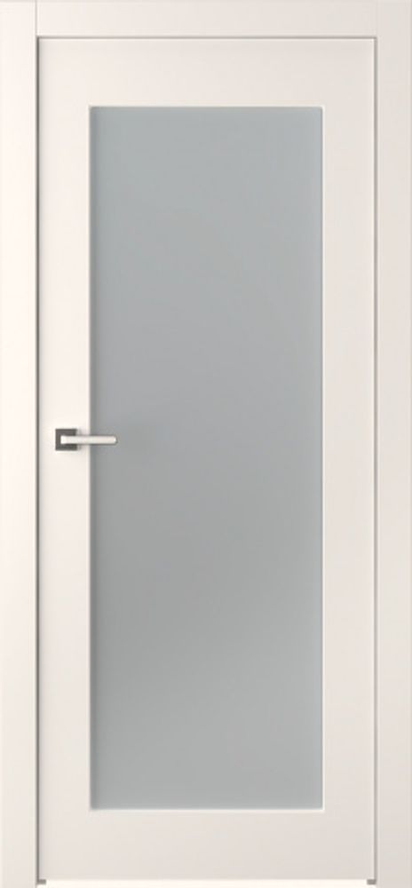 Дверь Кремона 1 / Цвет Эмаль жемчуг / Мателюкс белый каленый / Двери Belwooddoors