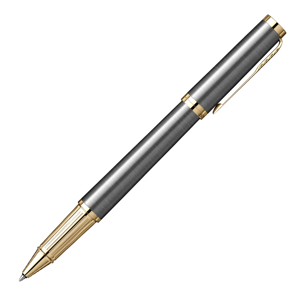 Ручка роллер Parker Ingenuity Grey Core GT (2213727) F черн. черн. подар.кор.