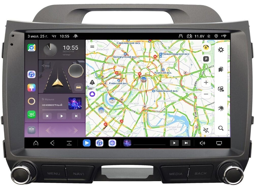 Магнитола для KIA Sportage 2010-2016 (низкая комплектация) - Kuberg QLed, Android 13, TS20, CarPlay, SIM-слот