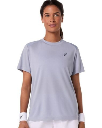 Женская теннисная футболка Asics Court Short Sleeve - grey blue