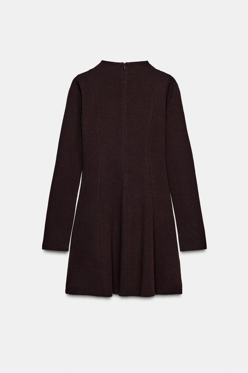 ZARA КОРОТКОЕ ПЛАТЬЕ СКЕЙТЕР, КОРИЧНЕВЫЙ