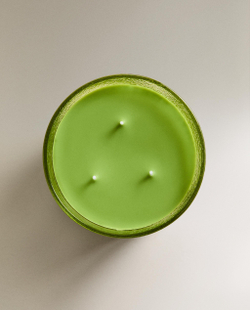 Zara Home Свеча ароматическая Lime & Peppermint 500 г, растительный воск, аромат свежий цитрусовый, Горчичный