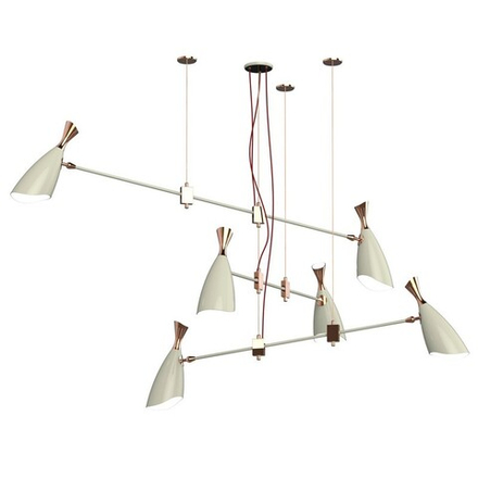 Pendant design lamp  Duke by Delightfull (6 lampshades,  White)