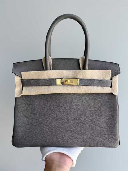 Сумка Hermes Birkin 30 Gris Meyer Togo Gold Hardware B(2024)
