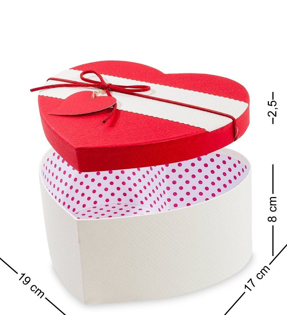 WF-47-A Набор коробок из 3шт «Сердце» цв.бел./красн.