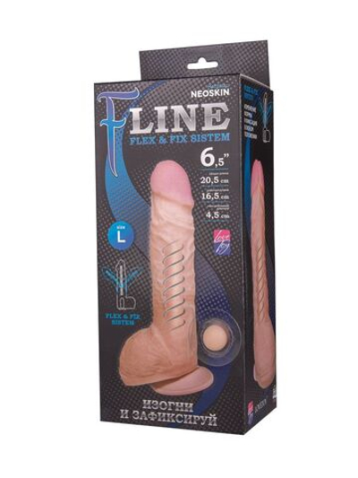 Реалистичный фаллоимитатор на присоске F LINE - 21 см. (Цвет: телесный)