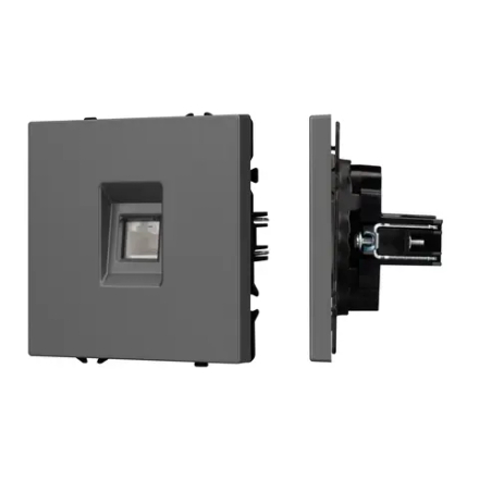 Механизм телефонной розетки SCT-NOBE-MTL1-SFPL-GR (RJ-11, 4C) (Arlight, Серый базальт) 054303