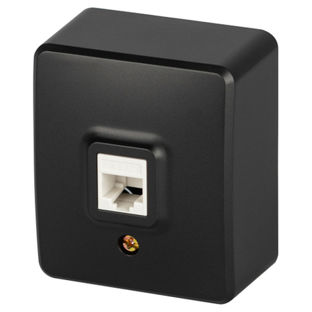 Розетка ЭРА Эксперт 11-3203-05 информационная RJ45, IP20, ОУ, антрацит