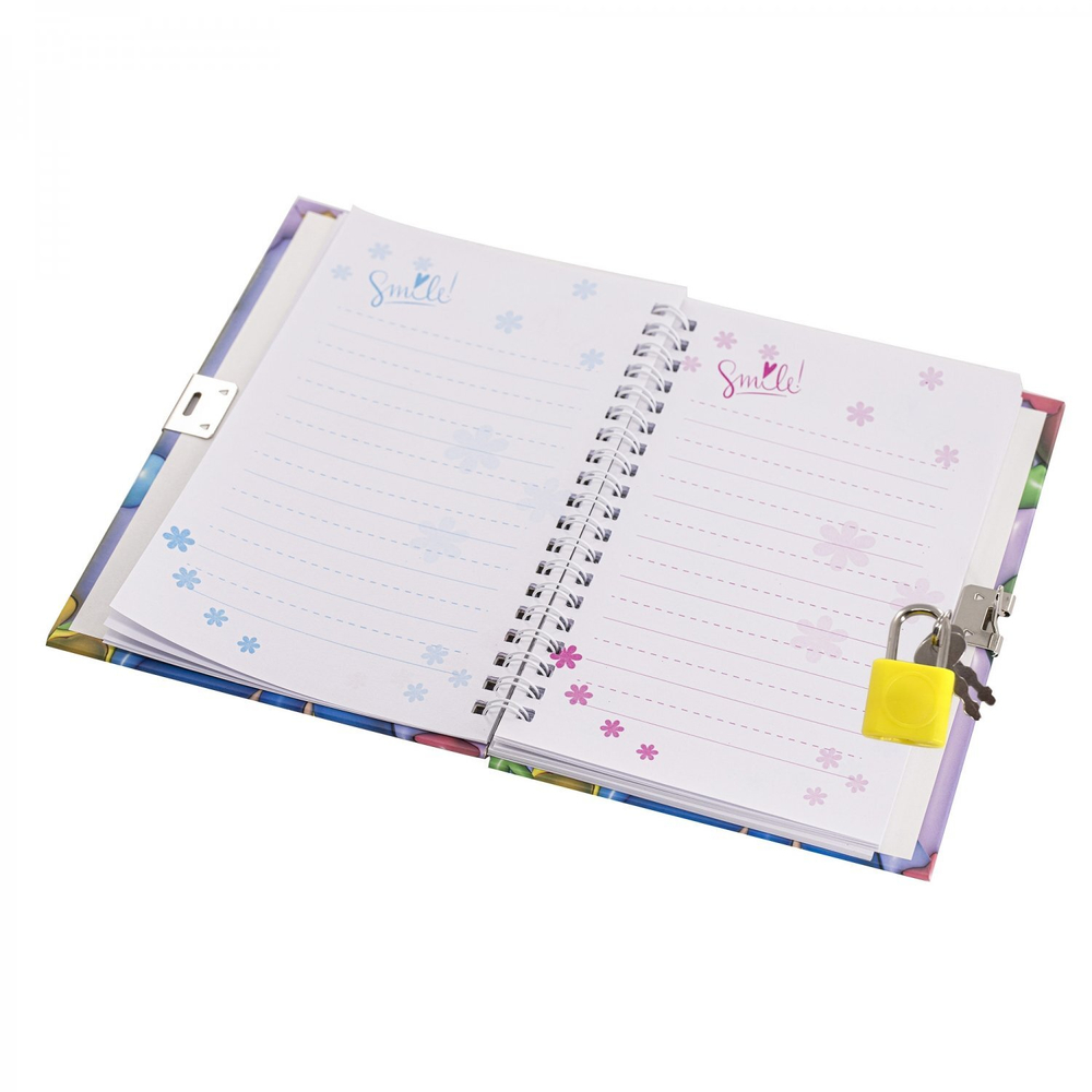 Блокнот 13,0 см * 18,0 см , гребень, Alingar, ламинация, эффект 3D, замочек, 45 л., дизайнерский блок, линия, "Звезды"