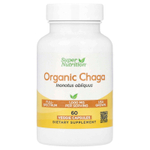 Super Nutrition, органический гриб чага, 1 г, 60 растительных капсул (0,5 г в 1 капсуле)
