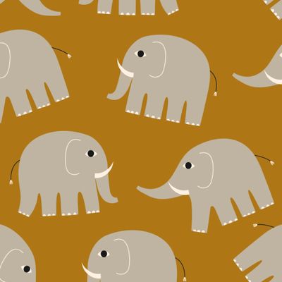 Минималистичные серые слоны на коричневом фоне