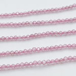 Фианит (кубический цирконий), цвет розовый, размер 2 мм, цена за нить около 195 шт (38 см)