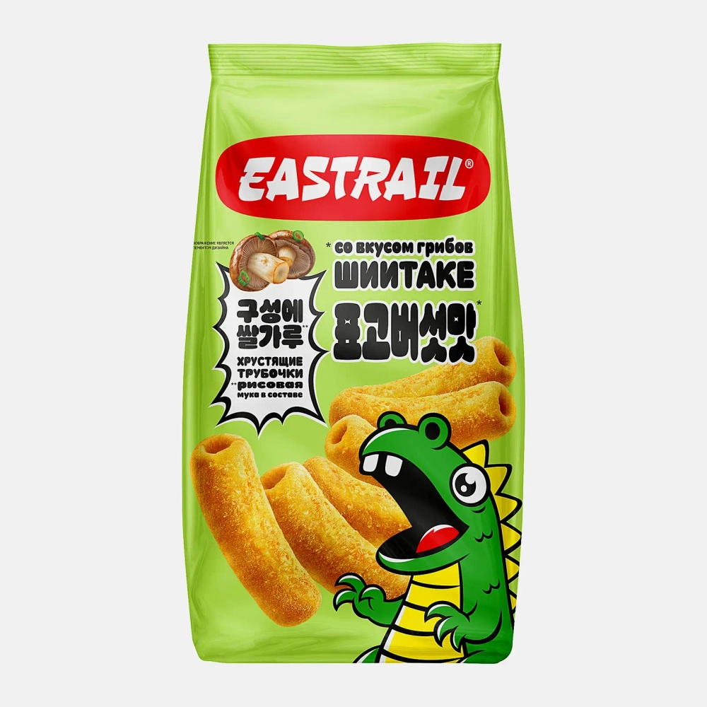 Пшенично-рисовые трубочки со вкусом грибов шиитаке Eastrail 70г