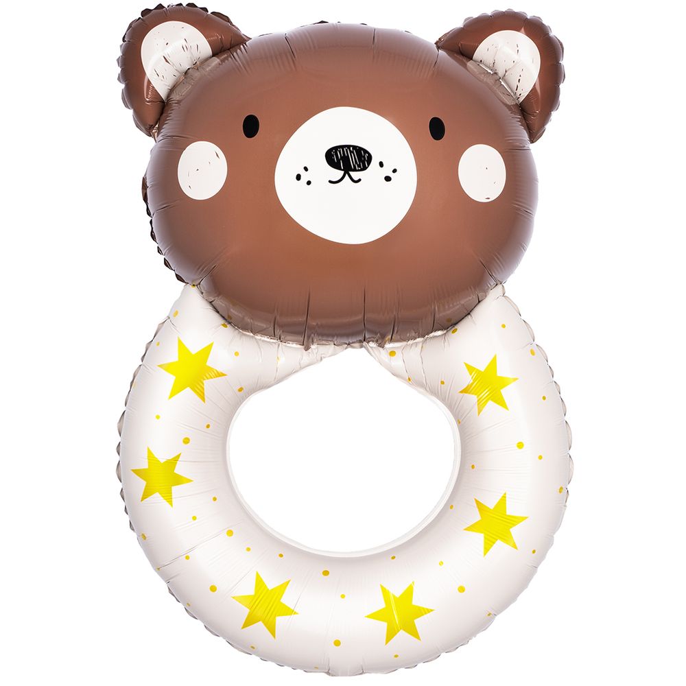 Шар (33&#39;&#39;/84 см) Фигура, Погремушка Медвежонок, 1 шт.