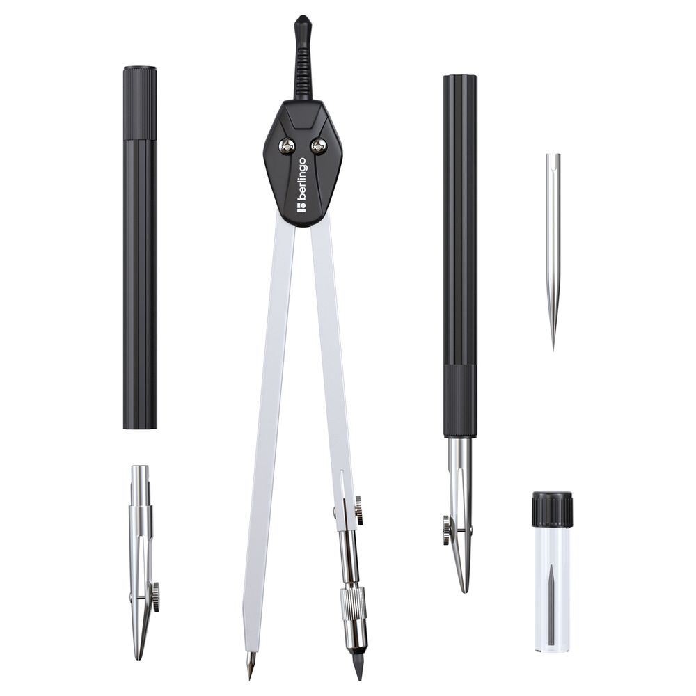 Готовальня 6 предметов, циркуль 135мм Berlingo Expert, пластиковый футляр