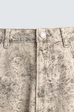 ZARA БРЮКИ BAGGY С АБСТРАКТНЫМ ПРИНТОМ, С ПРИНТОМ