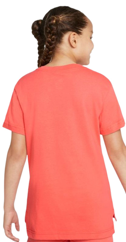 Футболка для девочки теннисная Nike G NSW Tee DPTL Basic Futura - magic ember/white