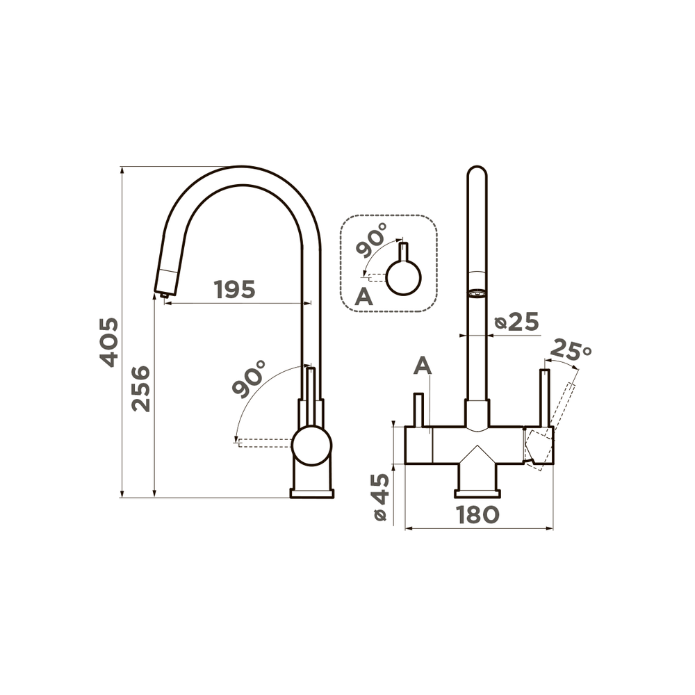 Смеситель для кухни Omoikiri Akita GB Графит