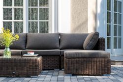 "Лунго" трансформирующаяся лаунж-зона из искусственного ротанга, цвет коричневый