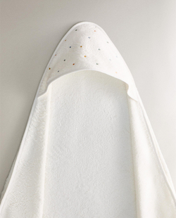 Zara Home Детское полотенце с капюшоном из хлопка, z amana biel, 80x80 см · 5650/423