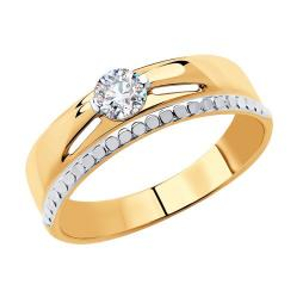 Кольцо из золота с фианитами