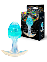 Голубоватая анальная пробка - 8,2 см. (Цвет: разноцветный)