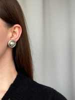 Клипсы круглые в серебряном цвете Kenzo