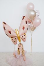 Шар 3D (45''/114 см) фигура Бабочка Карнавальные крылья Розовый (БГ-40)