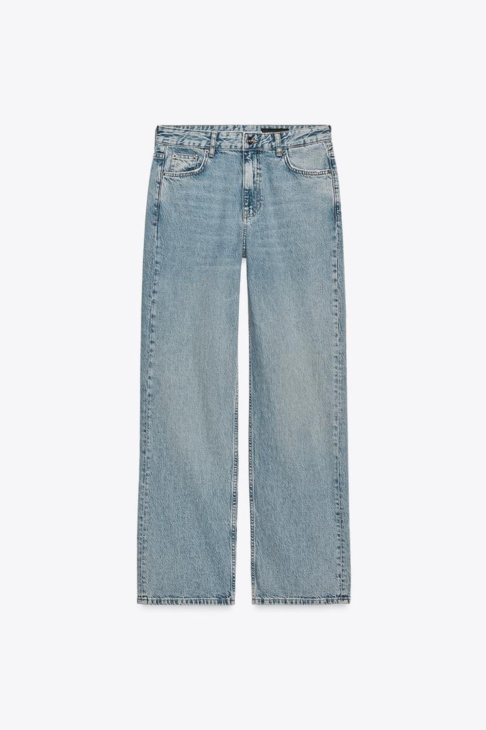 ZARA ДЖИНСЫ RELAXED СО СРЕДНЕЙ ПОСАДКОЙ — ZW COLLECTION, ГОЛУБОЙ