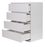 Комод белый Марм с 4 глубокими ящиками 80х48х101 см / высокий комод для вещей в скандинавском стиле
