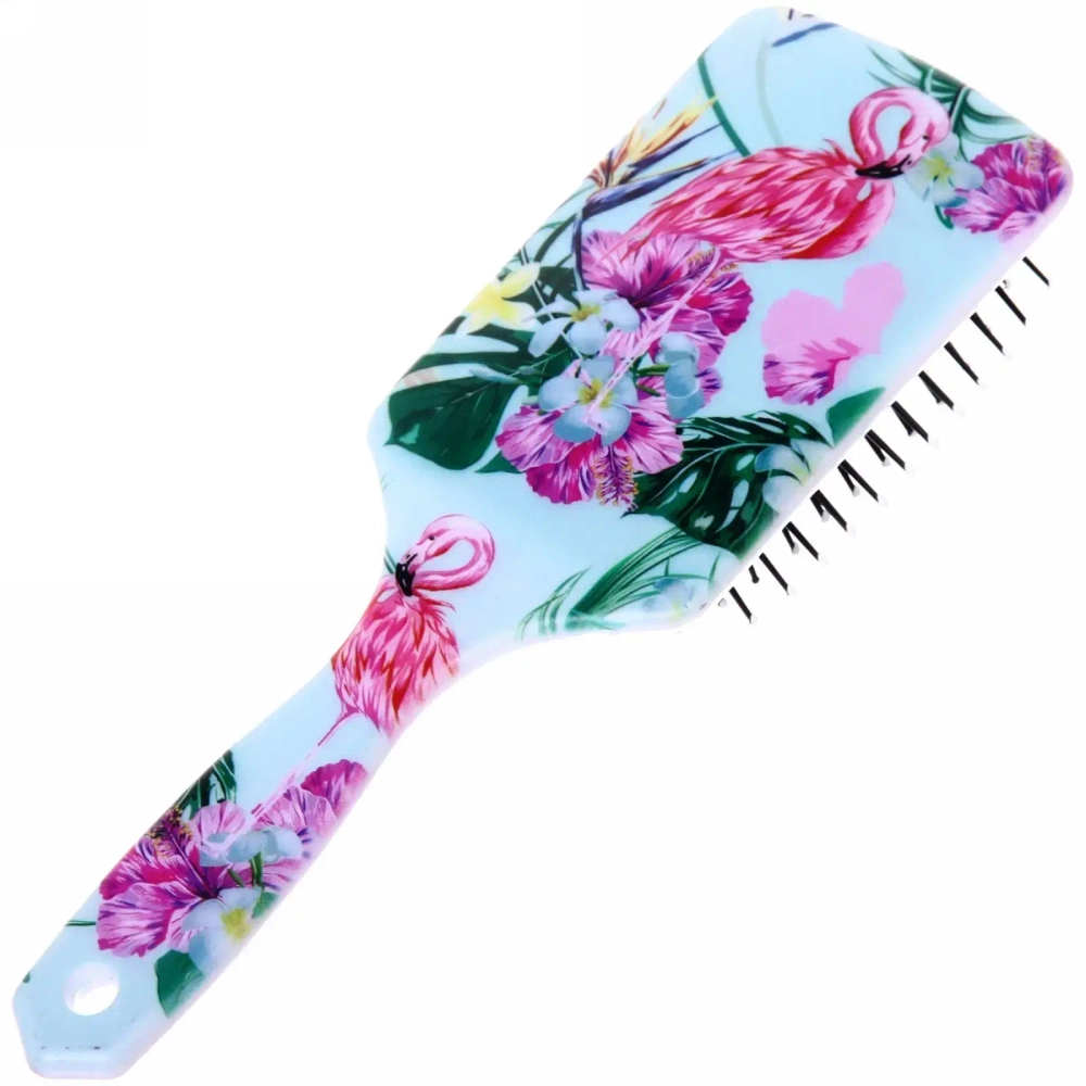 Расческа массажная «Валенсия - Розовый фламинго», форма прямоугольная, 23,5*7,5см