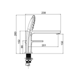 Смеситель для акриловой ванны 35к G1117-6 GAPPO (3 отв.) ЧЕРНЫЙ