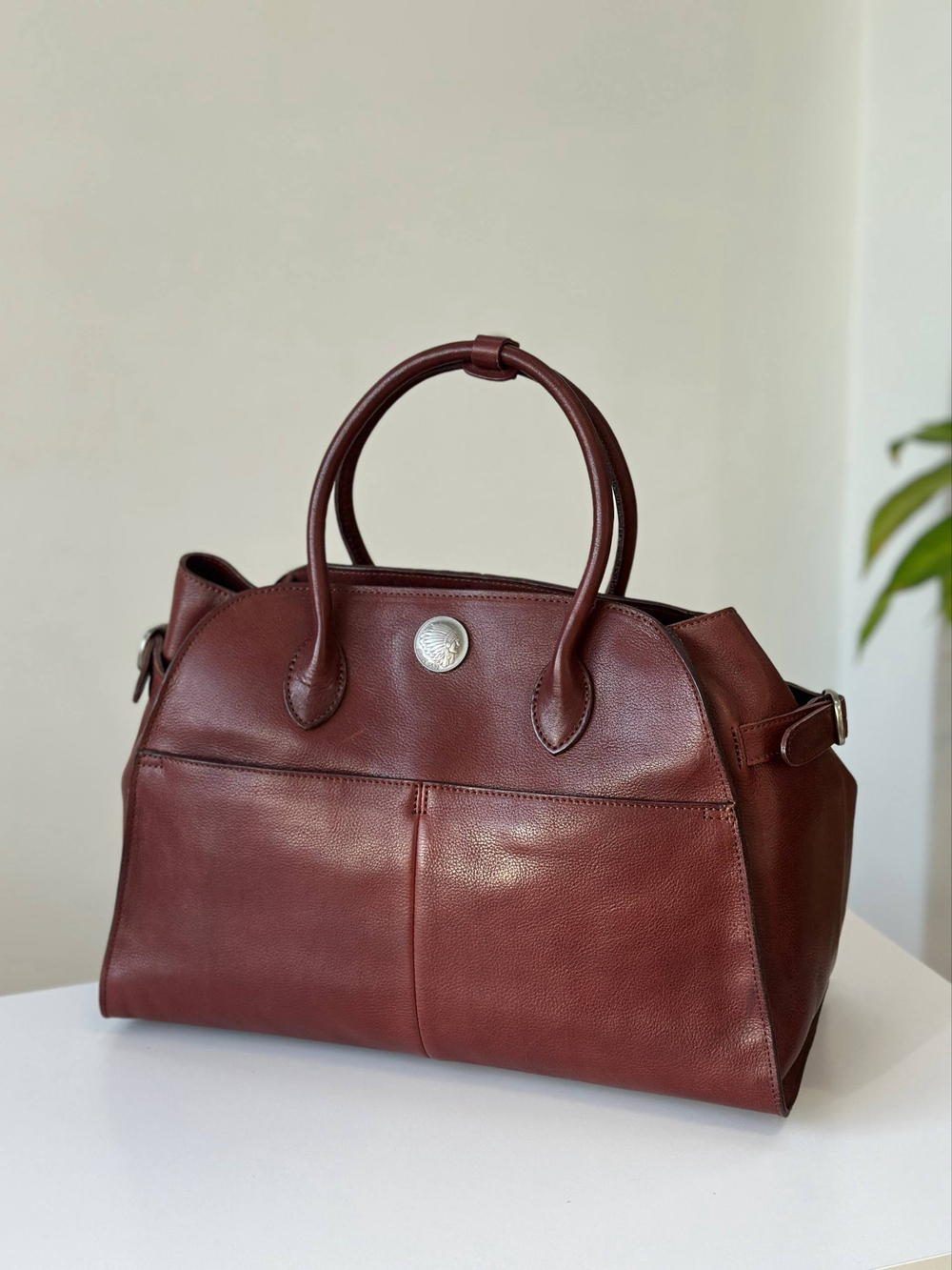 18926 (D) COFFEE Сумка женская нат. кожа 37*14*25