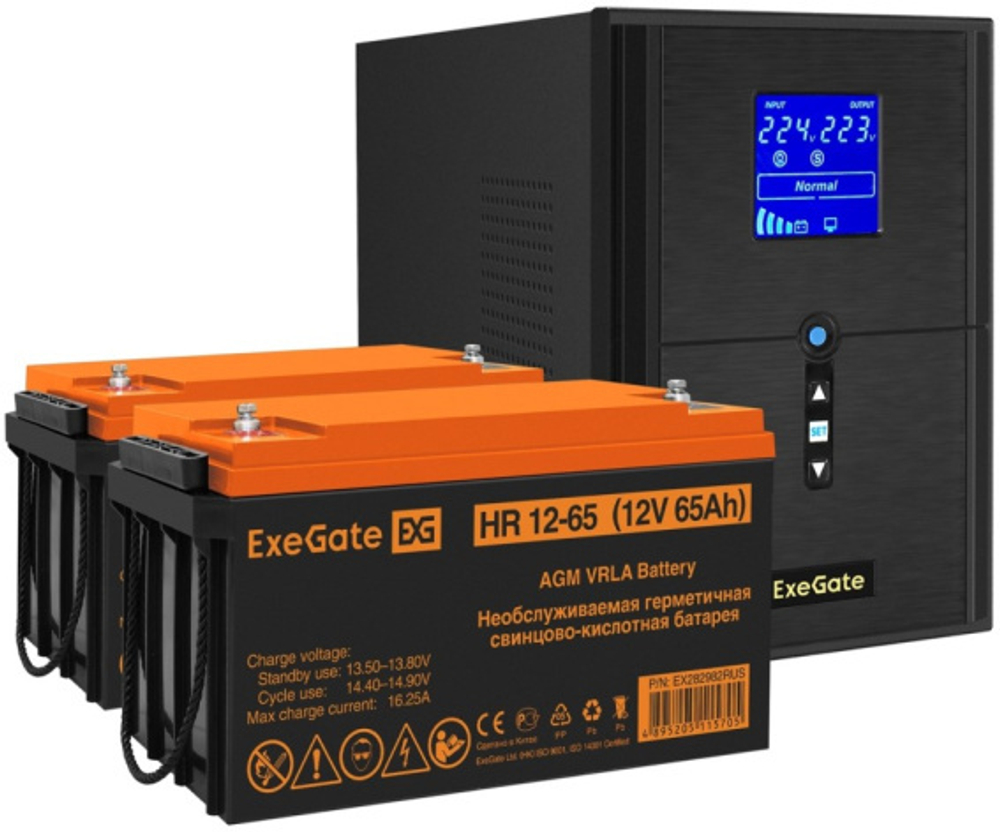 Комплект Exegate SineTower SZ-2000.LCD.AVR.3SH.1C13.USB