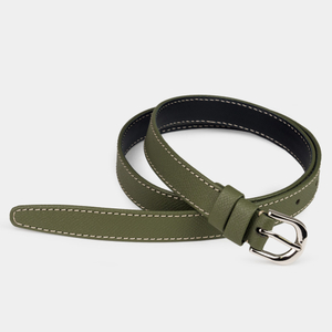 Ремень женский из натуральной кожи Safiano цвета хаки ширина 20мм