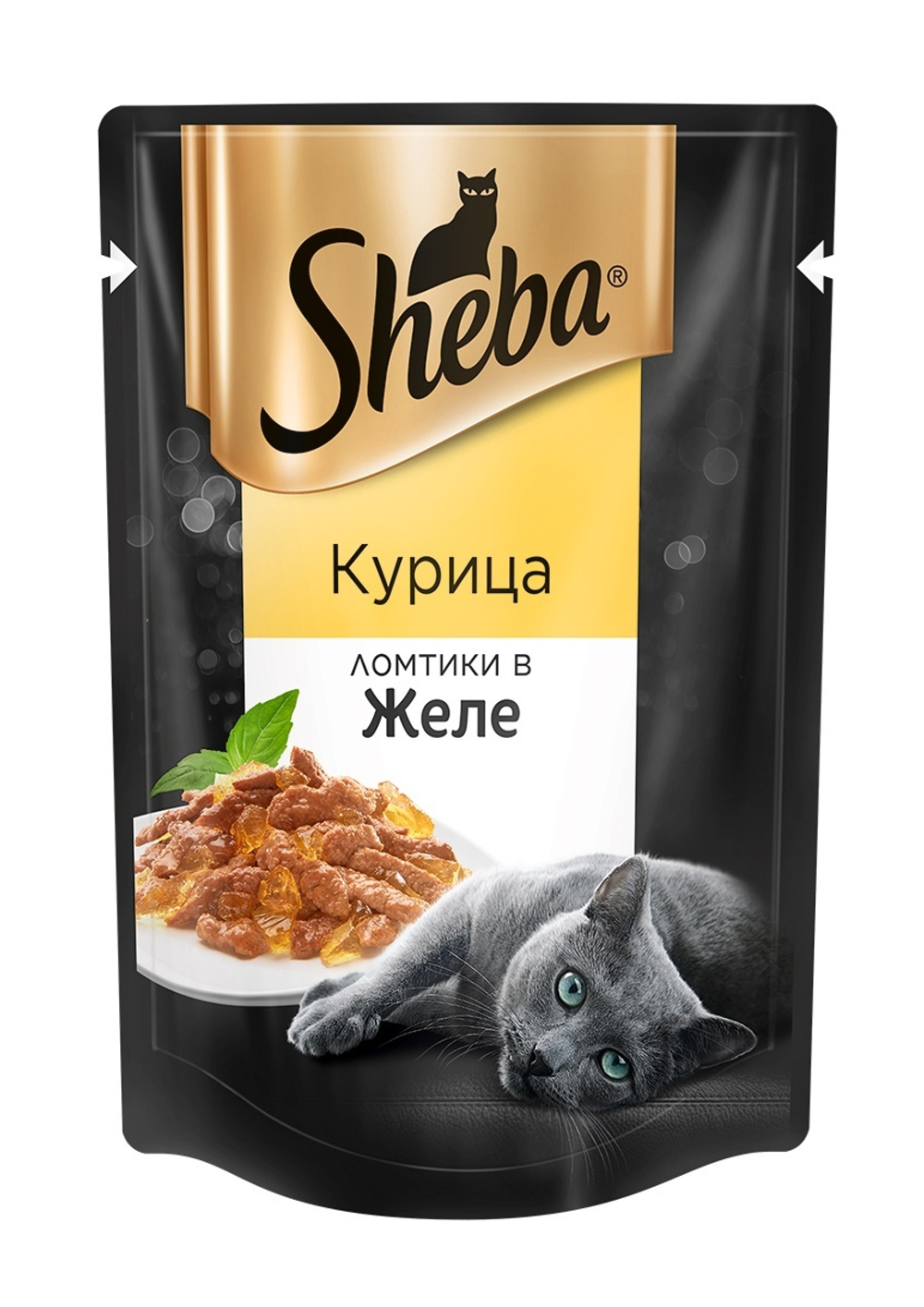 Влажный корм Sheba Pleasure для взрослых кошек, курица, ломтики в желе, 85 г