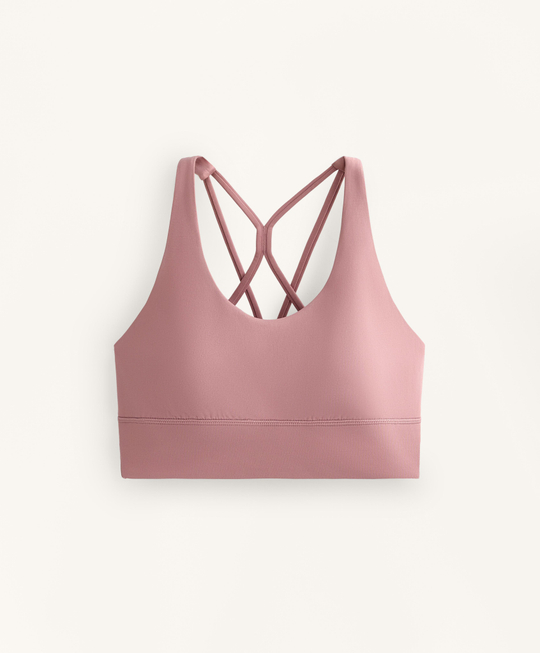 Oysho Спортивный бюстгальтер Comfortlux со средней степенью поддержки, нежно-розовый
