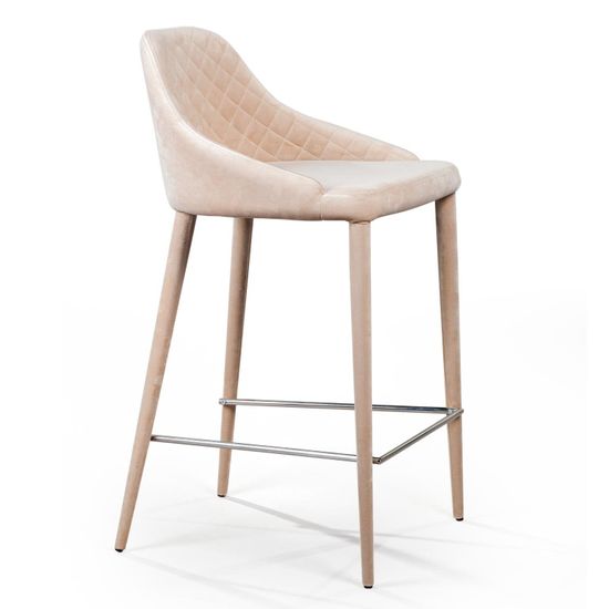 Стул полубарный Douglas, бархат бежевый